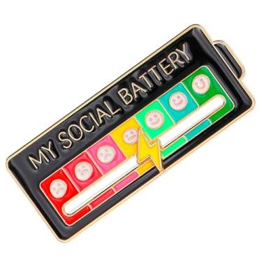 Imagem de Pin My Social Battery Broche Bateria Social Mood Tracker