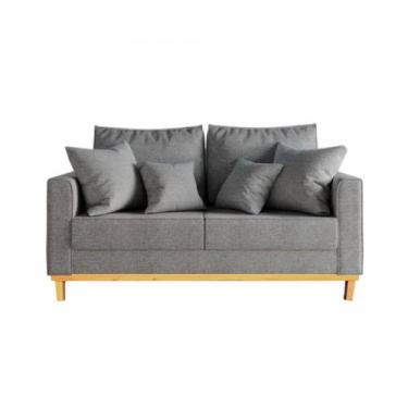 Imagem de Sofá Beny 2 Lugares 140cm Base de Madeira Linho - Passoni Decor, Cinza