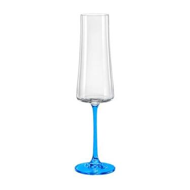 Imagem de Taça De Cristal Bohemia Para Champanhe 210 ml Azul Xtra 1 Peça - Bohem
