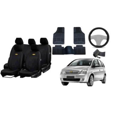 Imagem de Kit de Capa Meriva 2001-2012 + Tapetes + Capa de Volante para Carro No