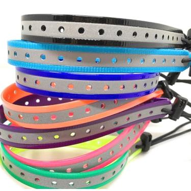 Imagem de Coleira eletrônica GPS de substituição com elástico ajustável, design de vários furos e fecho de alternância seguro para cães pequenos (vermelho reflexivo, pescoço pequeno)