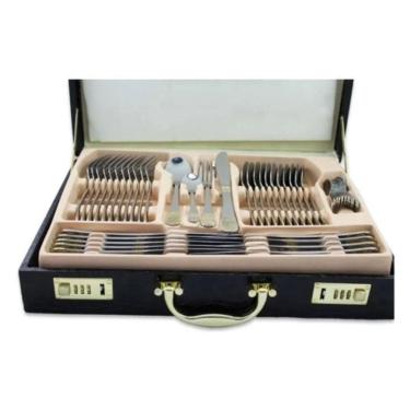 Imagem de Faqueiro Luxuoso Banhado A Ouro 84Pcs
