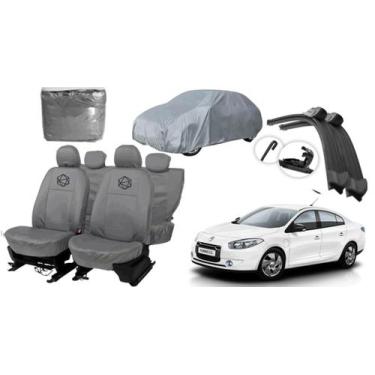 Imagem de Conjunto capa couro cinza Fluence + limpador - ferro tech br