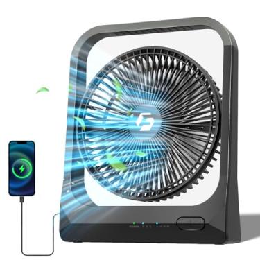Imagem de 8-inch USB Portable Fan - 10400mAh Rechargeable Battery Operated Fan(28Hrs work time) - Personal Desk Fan - Battery Powered Fan use for Bedroom, Desktop, Table, Office, Camping, and Outdoor