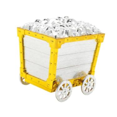 Imagem de WeiLaiKeQi Carrinho de minas Ornamento Minere Cart Toy Centerpiece Presente Coleção de presentes Foto Props Festa de festa para festivais Festival Bookshelf, Ouro Prata