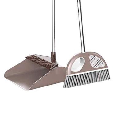 Imagem de P9IDEDFH Conjunto de panela e vassoura, pá de poeira limpa a vassoura para casa, cozinha, sala, escritório, saguão, piso, uso vertical, conjunto de vassoura