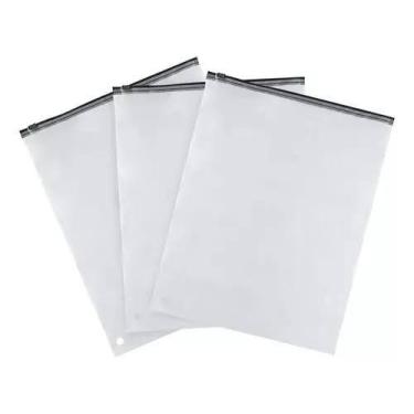 Imagem de Saquinho Plástico Zip Lock Sacos Fosco 32x44 Com 75und Abre Fecha Tran