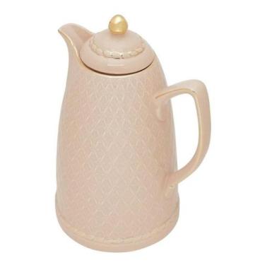Imagem de Garrafa Térmica Wolff Renda Rosa De Porcelana 28cm 900ml
