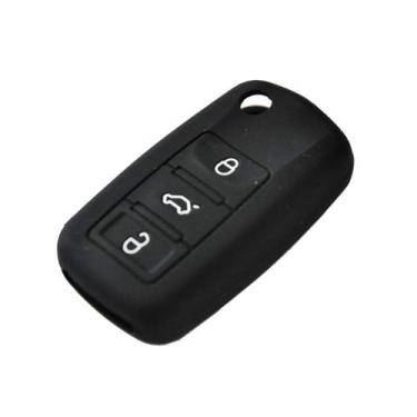 Imagem de Capa De Silicone Para Protecao Da Chave Canivete Preta Gol voyage fox 