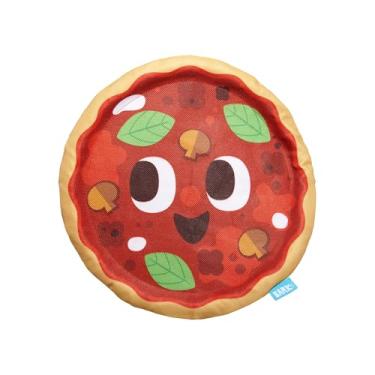 Imagem de Barkbox Signore Pizza Face Dog Toy | Brinquedo de pizza enrugado sem penugem com corda de camiseta | Brinquedos duráveis para cães e filhotes essenciais
