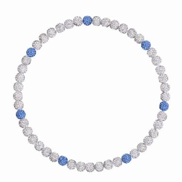 Imagem de NUKAYAI Colar masculino com contas de beisebol, coleção Bling Ice 40,6 cm/45,7 cm, strass brilhante, inspirado em discoball, colares, presentes para amantes de times de jogadores de beisebol, 20