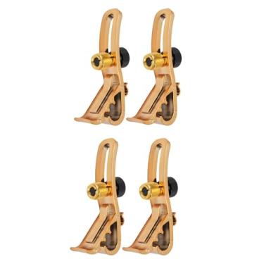 Imagem de Grampo de Microfone de Tambor, 4 PCs Gold 5/8 Polegadas Thread Ajuste Drum Bath Rim Porta, Com 3 Pontos de Ranhura, para Bateria e Tambores de Armadilha