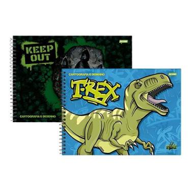 Imagem de Caderno De Desenho Espiral Cartografico 80Fls Dino Jandaia