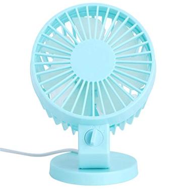 Imagem de Duas Opções de Velocidade, Mini -Ventilador de Mesa, Forte, Tamanho Portátil, Operação Ultra Silenciosa, 45 Graus Ajustável, Tampa Traseira Destacável, Alimentado USB, (Azul)