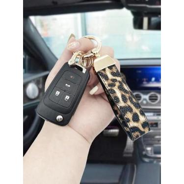 Imagem de Chaveiro de Carro de Couro com Estampa de Leopardo - Volkswagen, Audi,