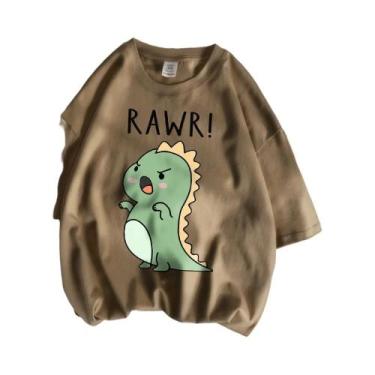 Imagem de Camiseta Esportiva Feminina com Estampa de Dinossauro - Manga Curta e 