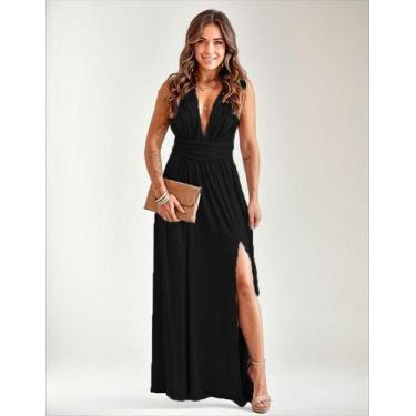 Imagem de Vestido Feminino Longo De Festa Multiformas Com Fenda - Casual Dress, 