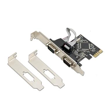 Imagem de Cartão Serial Industrial DB9 COM RS232 PCIe X1 de porta dupla para PC Desktop com suporte baixo Moschip MCS9922 SD-PEX15022