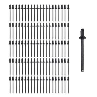 Imagem de Antrader Rebites pop cegos de aço inoxidável de 1/20.3 cm x 1/10.2 cm, 100 rebites pop, faça você mesmo/casa/reparos automotivos, preto