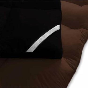 Imagem de Pillow Top Protetor De Colchão Dupla Face 400 Fios Extra Macio Solteiro Casal Queen King(Tabaco/Preto,Casal)