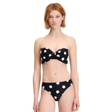 Imagem de kate spade new york Top feminino com laço de bolinhas, Preto, G