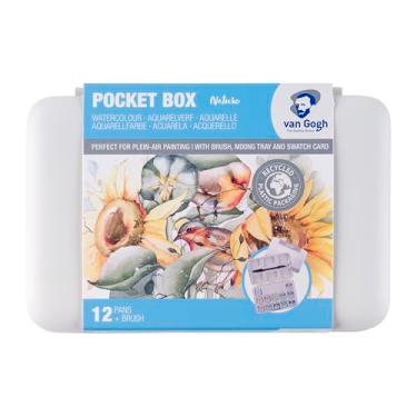 Imagem de Van Gogh Conjunto de tinta aquarela, caixa de bolso de plástico, 12-Half Pan Shades of Nature Selection
