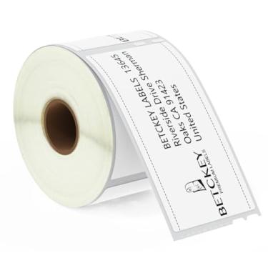 Imagem de BETCKEY - Compatível com DYMO 30323 (2-1/20.3 cm x 10.2 cm) Etiquetas de envio/crachá de nome, perfuradas, compatíveis com DYMO Labelwriter 450, 4GG, não serve para 550 e 5XL [1 rolo/240 etiquetas]