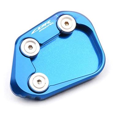 Imagem de Acc-Creativity Suporte de pé de motocicleta com ampliador lateral para placa de extensão compatível com Honda CBR250RR 2017-2019 (azul)