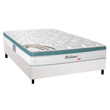 Imagem de Cama Box Casal: Colchão Molas Ensacadas Herval Masterpocket Meditare + Base White(138X188)