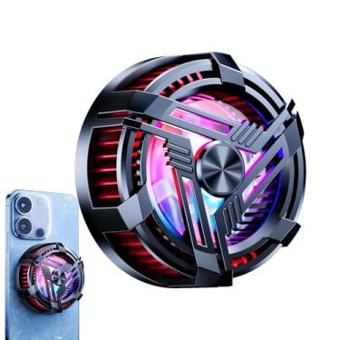 Imagem de Ventilador refrigerador de telefone, radiador de telefone|Cooler de telefone com chip de resfriamento semicondutor,Ventilador de resfriamento de celular com luzes RGB para a maioria dos telefones pa