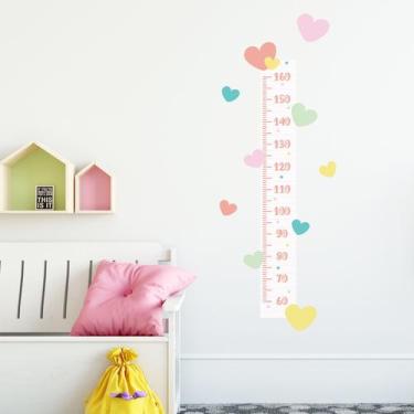Imagem de Adesivo Corações Coloridos tons Pastéis Régua 141x51cm - Quartinhos