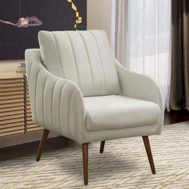 Imagem de Poltrona Decorativa Líbia 7074 Veludo Bege Konfort Móveis