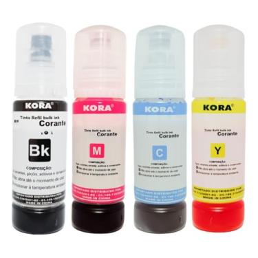 Imagem de 4 Tintas para Epson T504 544 Impressoras L4150 L4160 L6270 L4260 L3150 L3110 L3250 L3210 L5190 L1250 L5290 70mL