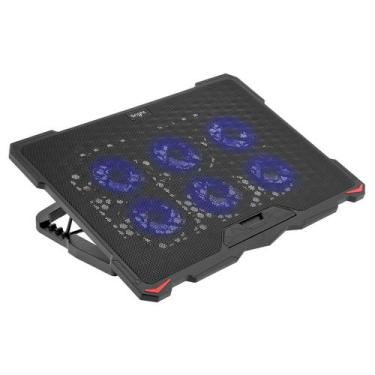 Imagem de Suporte Cooler para Notebook com 6 Fans, LED Azul e USB Hub - BRIGHT