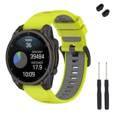 Imagem de TopPerfekt Pulseira de relógio de substituição de silicone macio de 22 mm compatível com Garmin Fenix 8 de 47 mm, para relógio inteligente Instinct 3 de 45 mm/Tactix 8 de 47 mm/Descent G1/G2 para