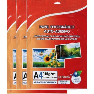 Imagem de Papel Fotográfico Auto-adesivo Premium A4 Glossy 115 Gramas 150 Folhas