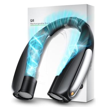 Imagem de Rarekoas Ventilador de pescoço portátil, mãos livres, 6 velocidades, bateria de 6000 mAh, ventilador pessoal de resfriamento de 360°, recarregável, presentes para mulheres e homens, adequado para uso