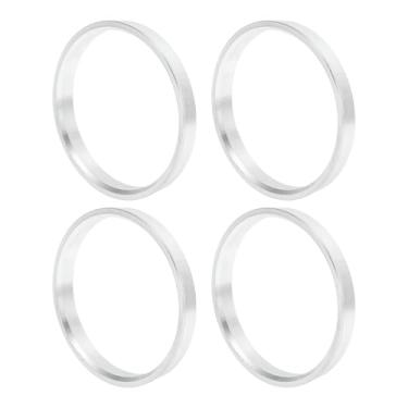 Imagem de INFINAUTO Anéis centralizados no cubo da roda do carro OD 79,6 mm para ID 73,1 mm eixo central de rodas amortecedores Hubrings liga de alumínio tom prata durável