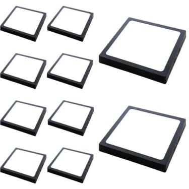 Imagem de Kit 15x Painel Plafon Sobrepor Alumínio Preto Quadrado LED 18W 20x20 6500K Bivolt