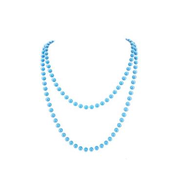 Imagem de Kicomvi Colar longo de contas neon dos anos 70 e 80 com contas de acrílico de cor brilhante para mulheres, acessórios de vestido, Plástico, Sem pedras