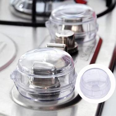 Imagem de Kit 4 Protetor Botão De Fogão Transparente Proteção Infantil - TMT, Tr