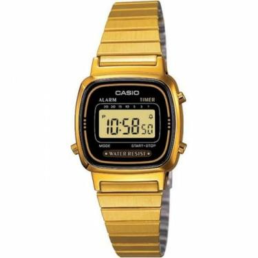 Imagem de Relógio digital feminino LA670WGA-1D dourado retrô
