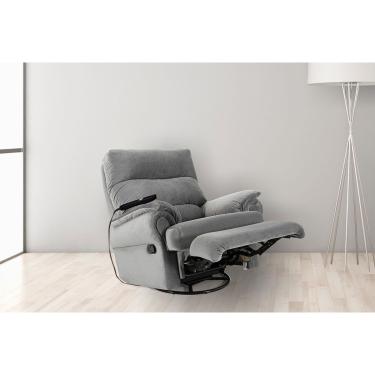 Imagem de Poltrona Reclinável c/ Massagem p/ Sala MH 1217 Two Way Suede Cinza - Herval