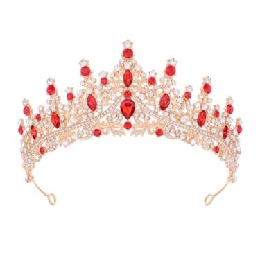 Imagem de Feltent Tiara para mulheres, coroas de rainha de cristal, tiaras de princesa com strass, tiara de casamento para meninas, acessórios de cabelo para noiva, para fantasia de Halloween, festa de