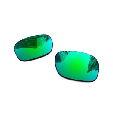 Imagem de Lentes de reposição polarizadas de 1,6 mm para óculos de sol Oakley TwoFace OO9189 60 mm, proteção UV, lentes espelhadas escuras, peças de reparo e kit (verde jade)