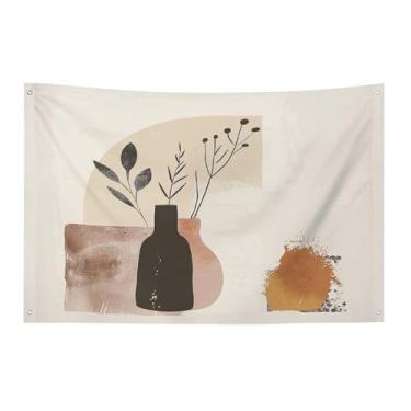 Imagem de Bandeira com quatro furos bandeiras para todos os climas bege e marrom bandeira decorativa bandeiras de poliéster adequadas para uso interno e externo 89 x 159 centímetros