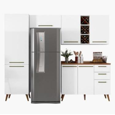 Imagem de Armário Cozinha Completa Com Adega Favorita Branco/Nature - ZANZINI MÓ