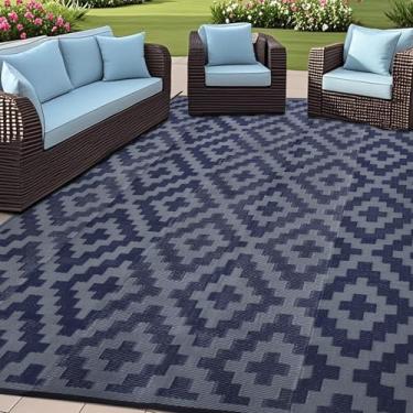 Imagem de SAND MINE Tapetes reversíveis, tapete de palha de plástico, tapete de área moderna, tapete de chão grande e tapete para ambientes externos, trailer, pátio, quintal, deck, piquenique, praia, trailer