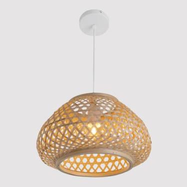 Imagem de Pendente Metal Fibra Natural Bambu - Yamamura