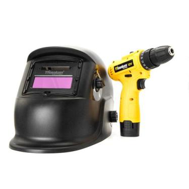 Imagem de Kit Mascara De Solda Control Automatica Ton 9 A 13 Furadeira 12V S/ Im